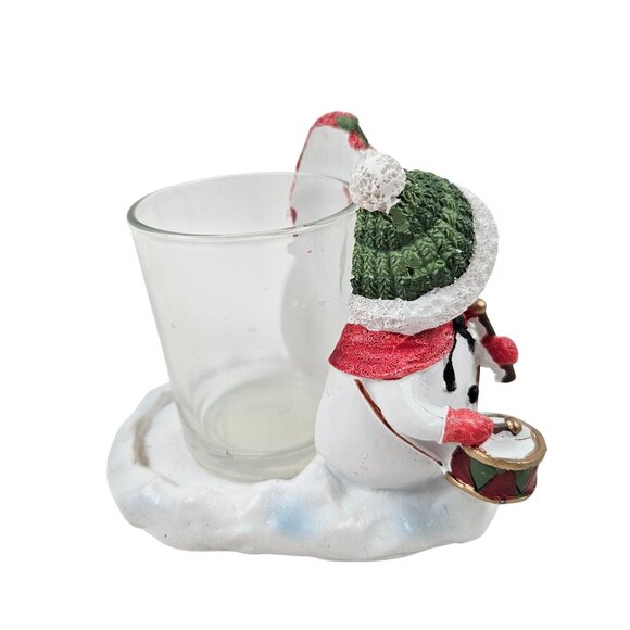Yankee Candle Snowmen Instruments Glass Votive Holder Resin Cello Drum Christmas - Picture 5 of 10